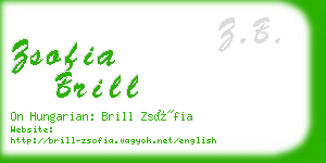 zsofia brill business card